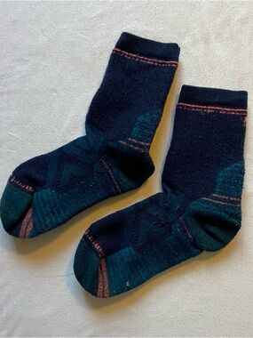 Smart Wool Navy & Teal Performance Socks